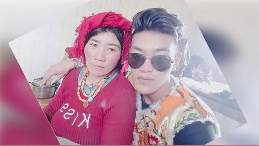 Undated photo of Wangchen and his aunt, RFA photo