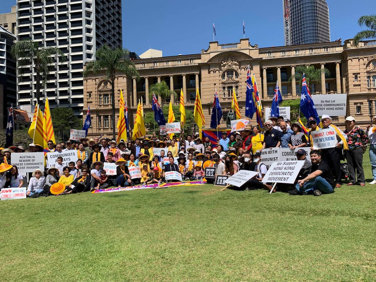 Tibetans join people of other nationaliaties in Queensland on Sunday to protest against CCP's continuous oppression.Photo Courtesy- Queensland Tibetan Community