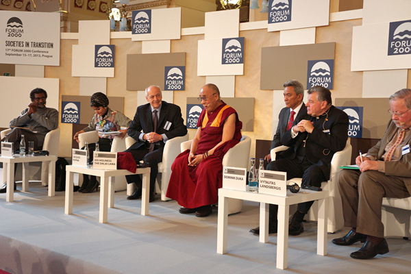 His Holiness the Dalai Lama at the 17th Forum 2000 in Prague.Photo_Jeremy Russell_OHHDL File Photo