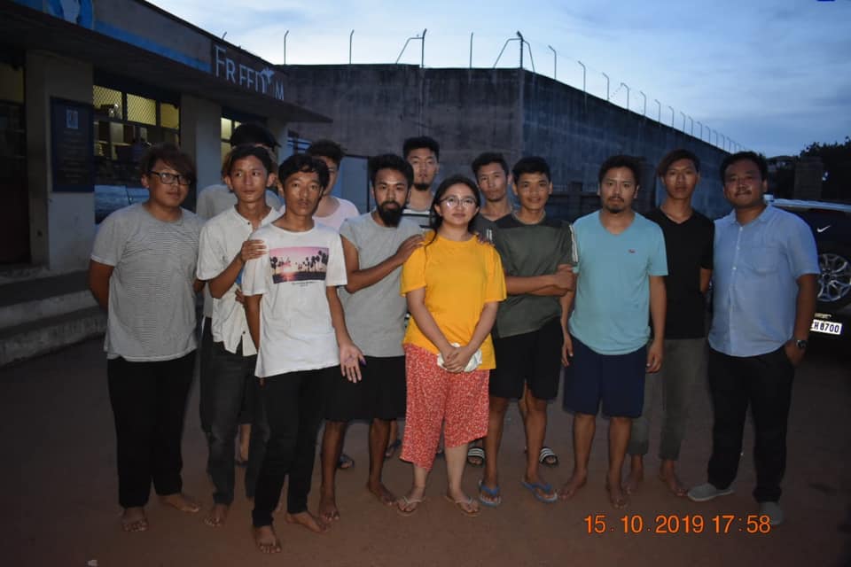 Tibetan activists who were released from the Puzhal Central Jail in Chennai on October 15, 2019. Photo- TYC