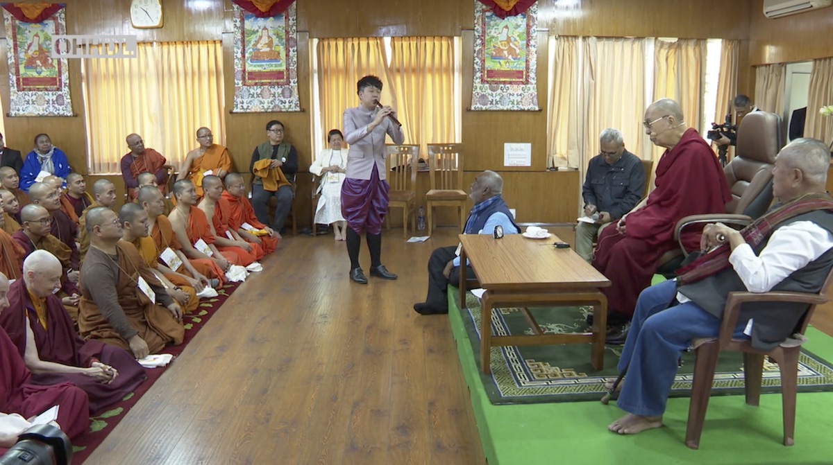 His Holiness the Dalai Lama in a meeting with international network of engaged Buddhists at the Dalai Lama temple. October 21, 2019. Photo credit- OHHDL.