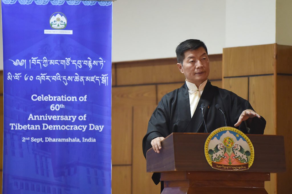 CTA President Dr. Lobsang Sangay during the official function of the 60th Tibetan Democracy Day at Dharamshala (CTA)