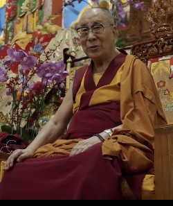 His Holiness the Dalai Lama at Gaden Monastery in Mungod (Phayul photo)