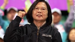 Taiwanese President Tsai Ing-wen during a rally in Taoyuan, Taiwan on Jan 8, 2019. photo- CNN